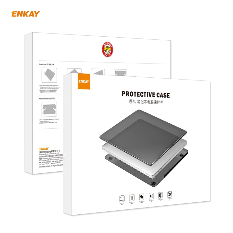ENKAY 3 in 1 Crystal Laptop Protective Case + EU Version TPU Keyboard Film + Anti-dust Plugs Set for MacBook Pro 13.3 inch A1706 / A1989 / A2159 (with Touch Bar)(Purple) - free shipping - PMC Jewellery - Order now!