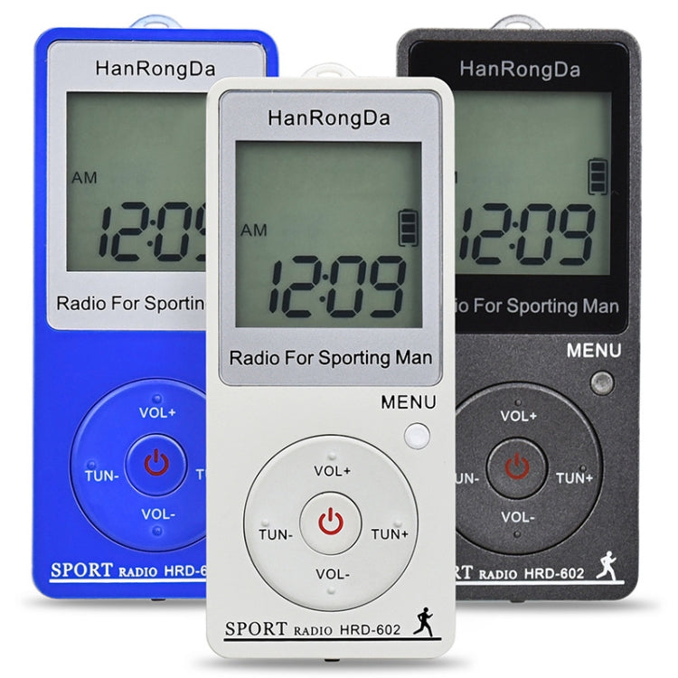 HRD-602 Digital Display FM AM Mini Sports Radio with Step Counting Function (White) - Radio Player by PMC Jewellery | Online Shopping South Africa | PMC Jewellery | Buy Now Pay Later Mobicred