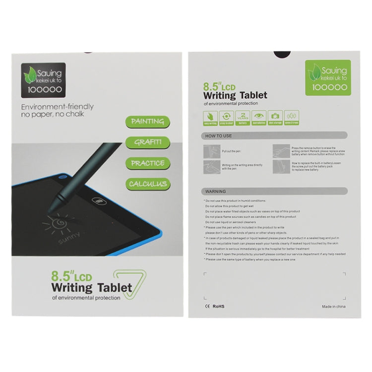 Portable 8.5 inch LCD Writing Tablet Drawing Graffiti Electronic Handwriting Pad Message Graphics Board Draft Paper with Writing Pen(White) -  by PMc TechLife | Online Shopping South Africa | PMc TechLife | Buy Now Pay Later Mobicred
