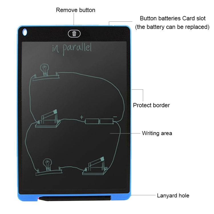 Portable 12 inch LCD Writing Tablet Drawing Graffiti Electronic Handwriting Pad Message Graphics Board Draft Paper with Writing Pen(White) -  by PMC TechLife | Online Shopping South Africa | PMC TechLife
