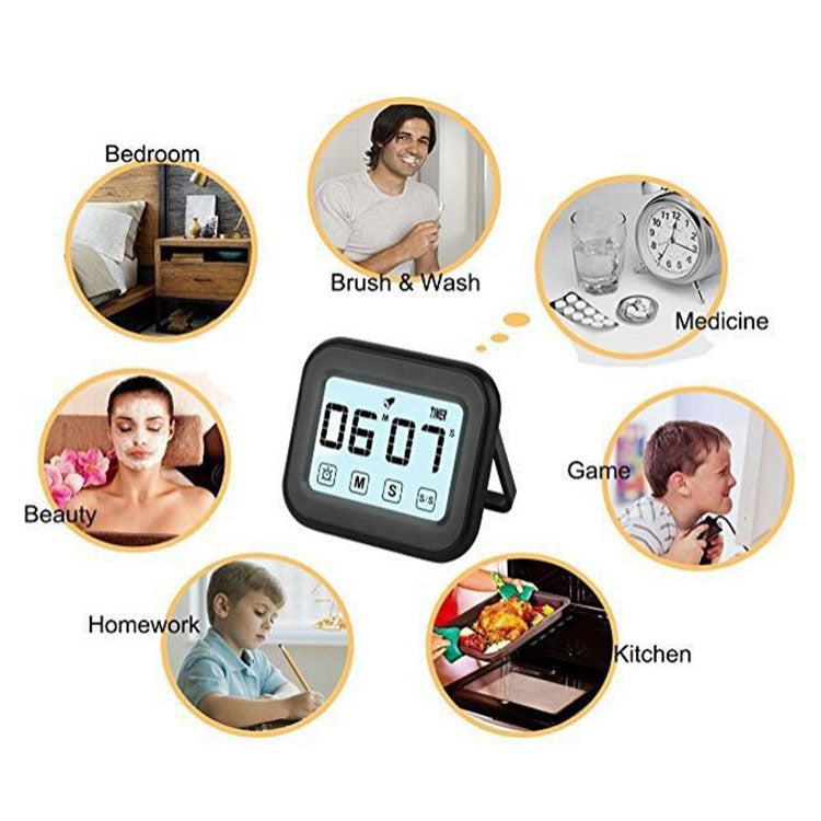 Kitchen Timer Digital Alarm Clock Large LCD Touch Screen Come with Night Light for Cooking Baking(Blue) - Digital Countdown by PMC TechLife | Online Shopping South Africa | PMC TechLife | Buy Now Pay Later Mobicred
