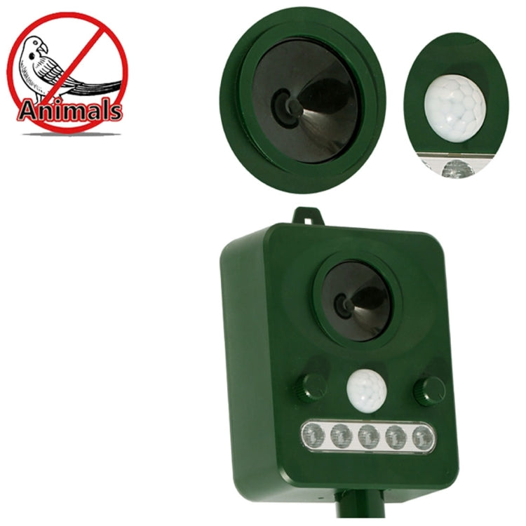 Environmental Friendly White + Red Light Solar-powered LED Ultrasonic Animal Repeller Bird Cat Dog Control Device With 6.5V / 0.1W Solar Panel & PIR Sensor & Light Sensor, Got the CE / ROHS Certification - Outdoor Insect Repellent by PMC TechLife | Online Shopping South Africa | PMC TechLife | Buy Now Pay Later Mobicred