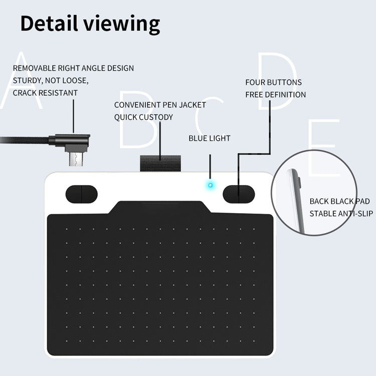 10Moons T503 Drawing Tablet Can Be Connected to mobile Phone Tablet with 8192 Passive Pen(Blue) -  by 10Moons | Online Shopping South Africa | PMC Jewellery | Buy Now Pay Later Mobicred