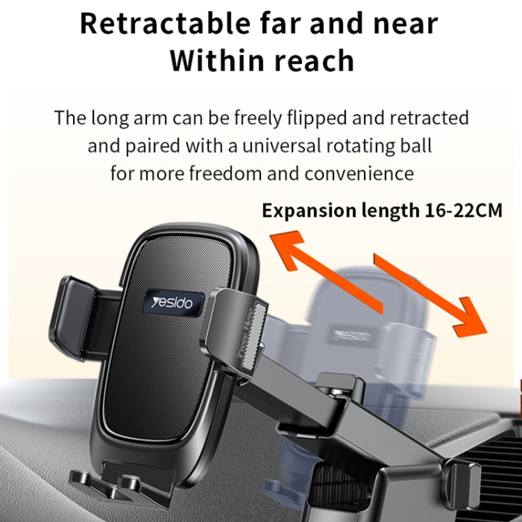 Yesido C262 Suction Cup Retractable Adjustable Car Phone Holder - Car Holders by Yesido | Online Shopping South Africa | PMC TechLife | Buy Now Pay Later Mobicred