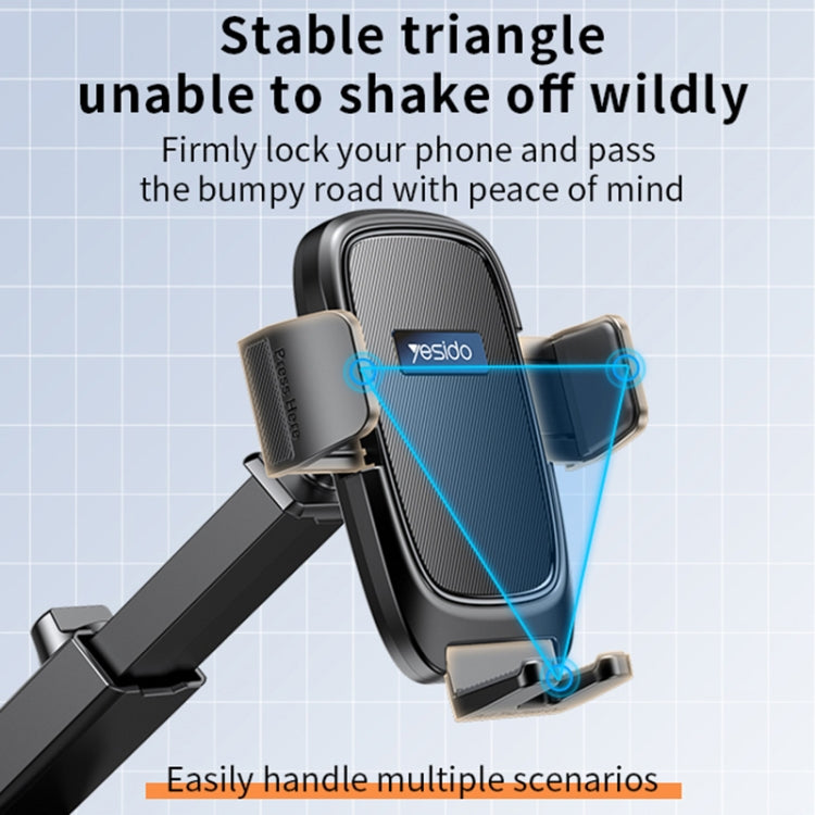 Yesido C262 Suction Cup Retractable Adjustable Car Phone Holder - Car Holders by Yesido | Online Shopping South Africa | PMC TechLife | Buy Now Pay Later Mobicred