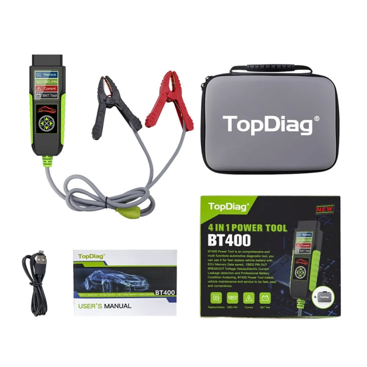 TopDiag BT400 4 in 1 Car Battery Intelligent Analyzer Diagnostic Instrument - Electronic Test by PMC TechLife | Online Shopping South Africa | PMC TechLife | Buy Now Pay Later Mobicred