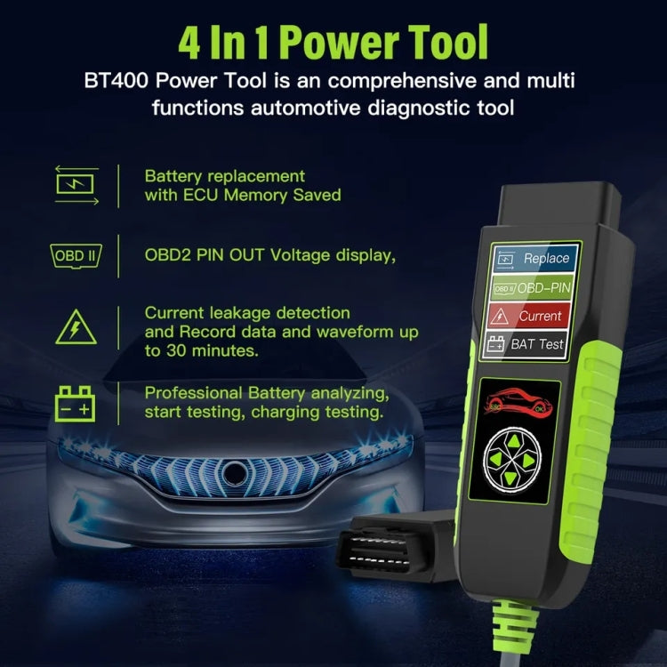 TopDiag BT400 4 in 1 Car Battery Intelligent Analyzer Diagnostic Instrument - Electronic Test by PMC TechLife | Online Shopping South Africa | PMC TechLife | Buy Now Pay Later Mobicred