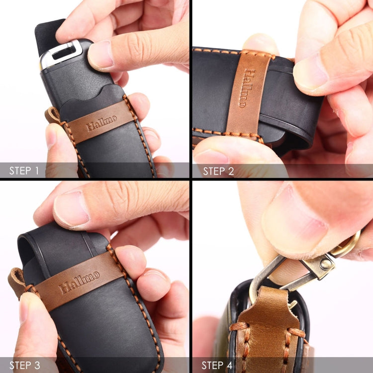 For Lexus 4-button Hallmo Car Cowhide Leather Key Protective Cover Key Case(Brown) - free shipping - PMC TechLife - Order now!