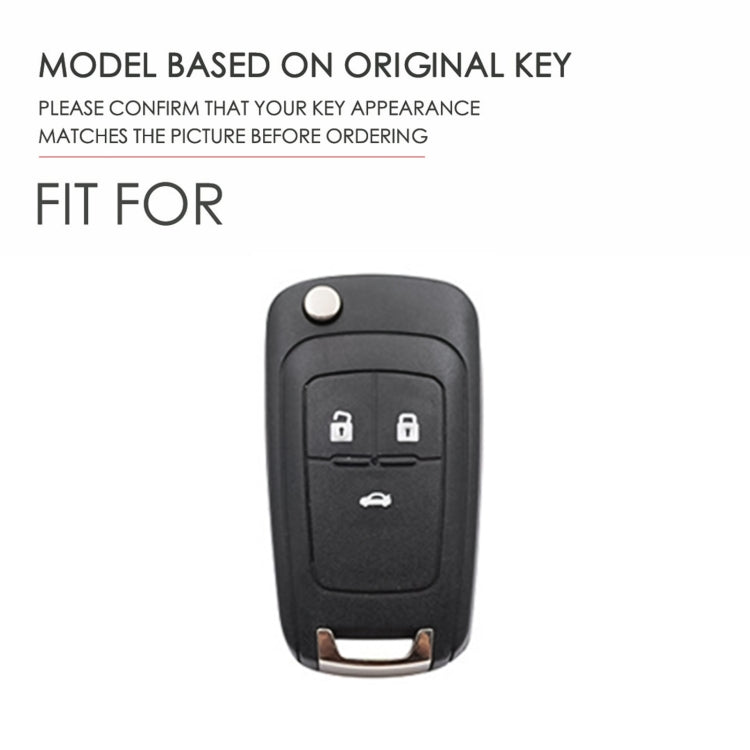 For Chevrolet Folding Hallmo Car Cowhide Leather Key Protective Cover Key Case(Blue) - Car Key Cases by Hallmo | Online Shopping South Africa | PMC Jewellery | Buy Now Pay Later Mobicred