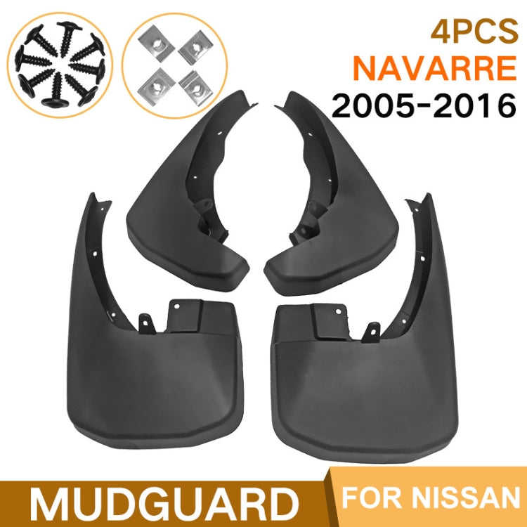 For Nissan Frontier Navarre 2015-2016 4pcs/Set Car Auto Soft Plastic Splash Flaps Fender Guard - Mudguards by PMC TechLife | Online Shopping South Africa | PMC TechLife | Buy Now Pay Later Mobicred