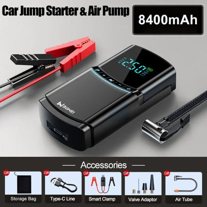 BN03H 8400mAh Car Emergency Start Power Supply Air Pump Integrated Machine, High-end Version - Power Bank by PMC Jewellery | Online Shopping South Africa | PMC Jewellery