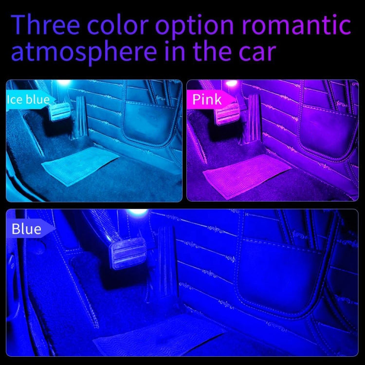 Car 4 in 1 USB RGB Foot LED Atmosphere Light (Pink Light) - Atmosphere lights by PMC TechLife | Online Shopping South Africa | PMC TechLife | Buy Now Pay Later Mobicred