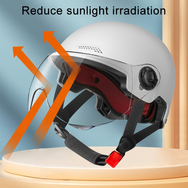 BY-1292 Unisex Motorcycle Frosted Protective Short Mirror Half Helmet (White) - Helmets by PMC TechLife | Online Shopping South Africa | PMC TechLife | Buy Now Pay Later Mobicred