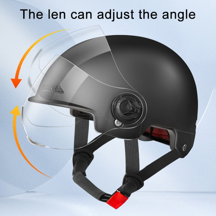 BY-1292 Unisex Motorcycle Frosted Protective Short Mirror Half Helmet (White) - Helmets by PMC TechLife | Online Shopping South Africa | PMC TechLife | Buy Now Pay Later Mobicred