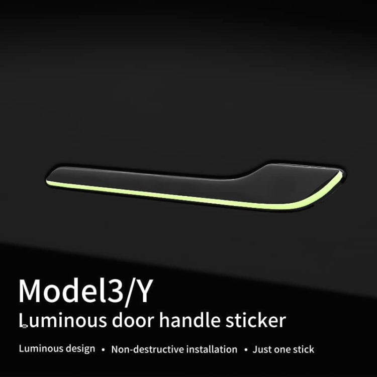 For Tesla Model 3 / Y 4pcs / Set Car Door Handle Luminous Decorative Sticker - Car Interior Mouldings by PMC Jewellery | Online Shopping South Africa | PMC Jewellery | Buy Now Pay Later Mobicred