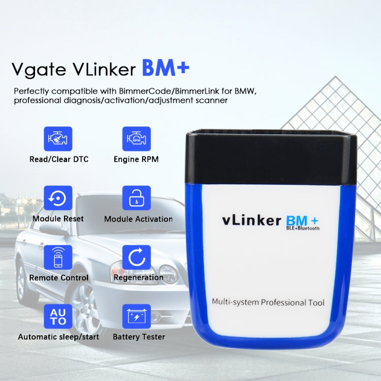 VLINKER BM+ V2.2 Bluetooth 4.0 Car OBD Fault Diagnosis Detector - Code Readers & Scan Tools by PMC Jewellery | Online Shopping South Africa | PMC Jewellery