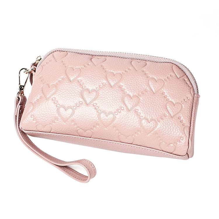 2025 Multifunctional Litchi Texture Women Large Capacity Hand Wallet Shell bag with Card Slots(Light Pink) - Wallets by PMC Jewellery | Online Shopping South Africa | PMC Jewellery | Buy Now Pay Later Mobicred