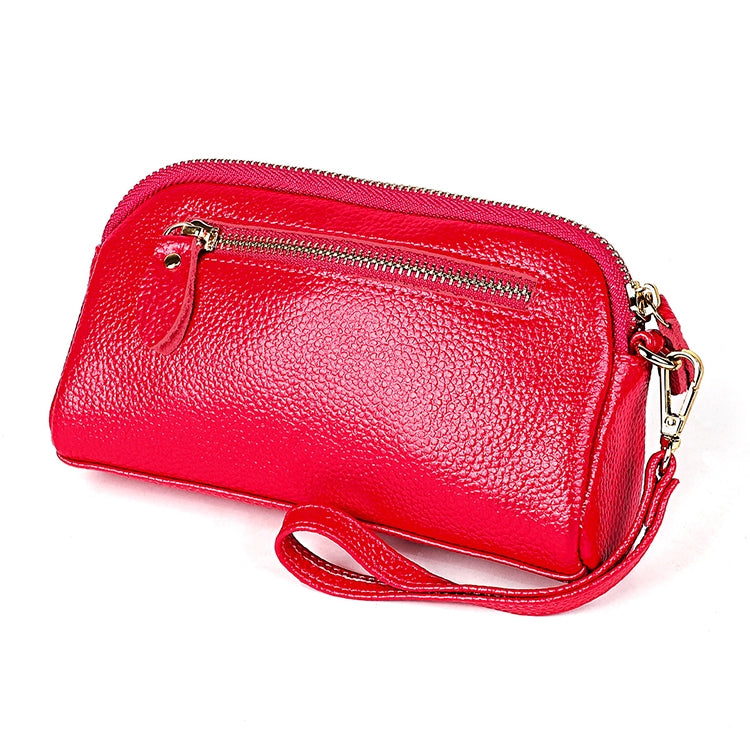 2026 Multifunctional Litchi Texture Women Large Capacity Hand Wallet Shell bag with Card Slots(Rose Red) - Wallets by PMC Jewellery | Online Shopping South Africa | PMC Jewellery | Buy Now Pay Later Mobicred