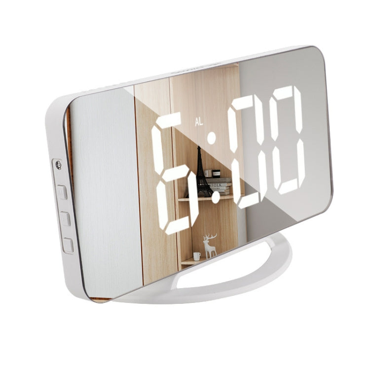 TS-8201-W Multifunctional LED Makeup Mirror Desk Clock Automatic Photosensitive Electronic Alarm (White) - Alarm Clocks by PMc TechLife | Online Shopping South Africa | PMc TechLife | Buy Now Pay Later Mobicred