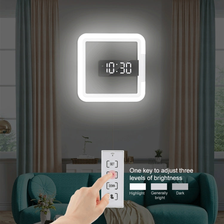 TS-S28-W Multifunctional Square RGB Thermometer Digital Alarm Clock LED Mirror Hollow Wall Clock - Alarm Clocks by PMc TechLife | Online Shopping South Africa | PMc TechLife | Buy Now Pay Later Mobicred