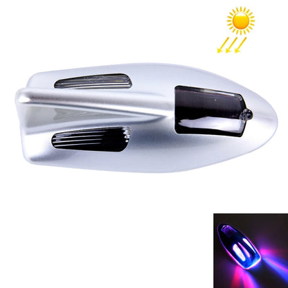 Solar Colorful Light Anti Collision Shark Fin Car Taillight LED Flash Warning Light Caution Light(Silver) - Warning Lights by PMC Jewellery | Online Shopping South Africa | PMC Jewellery | Buy Now Pay Later Mobicred