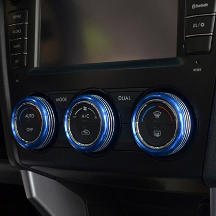 3 PCS Car Aluminum Air Conditioner Knob Case For Subaru(Blue) - Decoration Rings by PMC Jewellery | Online Shopping South Africa | PMC Jewellery | Buy Now Pay Later Mobicred