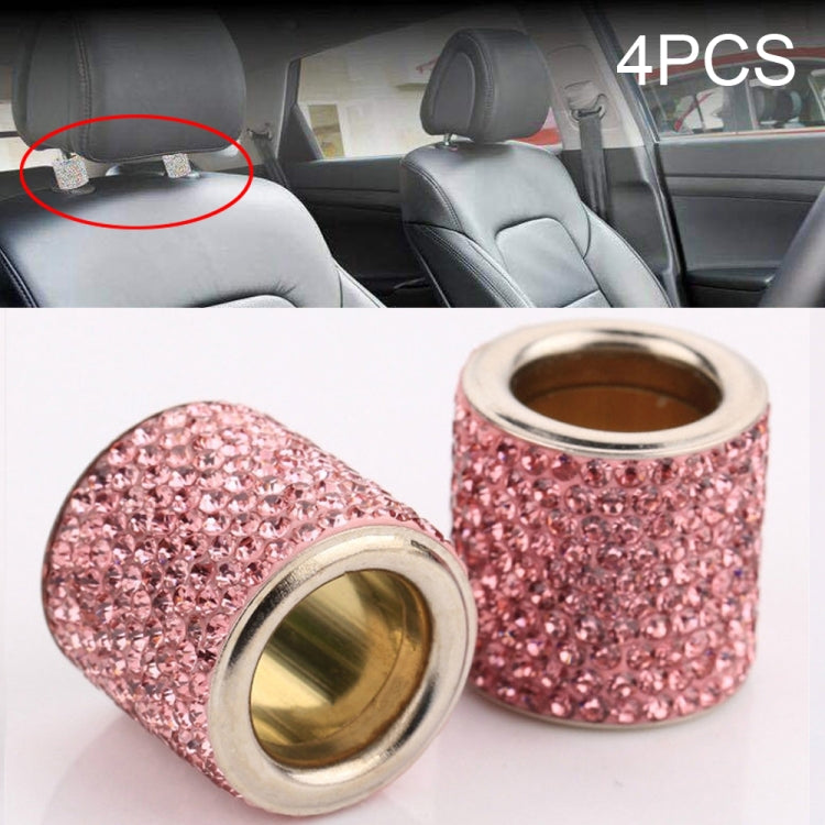 4 PCS Car Crystal Head Pillow Modified Decoration (Pink) - Seat Accessories by PMC TechLife | Online Shopping South Africa | PMC TechLife | Buy Now Pay Later Mobicred