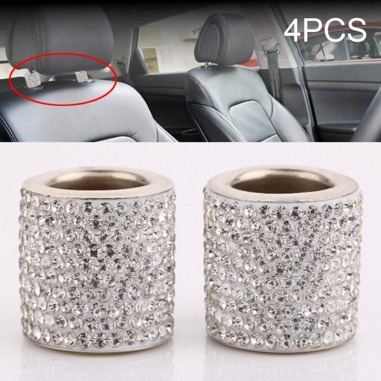 4 PCS Car Crystal Head Pillow Modified Decoration (White) - Seat Accessories by PMC TechLife | Online Shopping South Africa | PMC TechLife | Buy Now Pay Later Mobicred