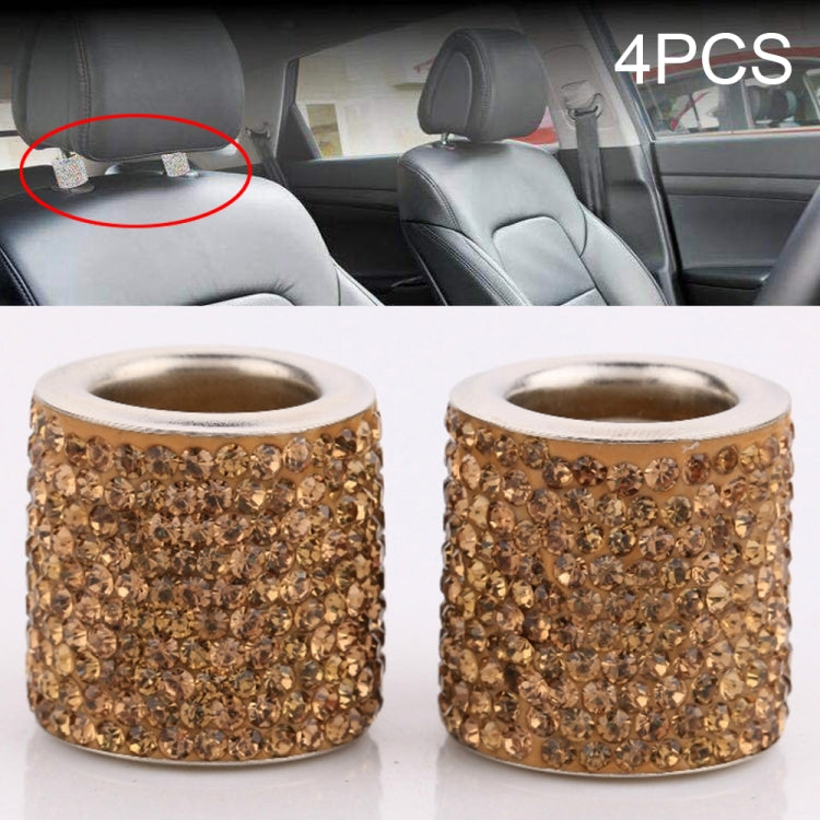 4 PCS Car Crystal Head Pillow Modified Decoration (Yellow) - Seat Accessories by PMC TechLife | Online Shopping South Africa | PMC TechLife | Buy Now Pay Later Mobicred