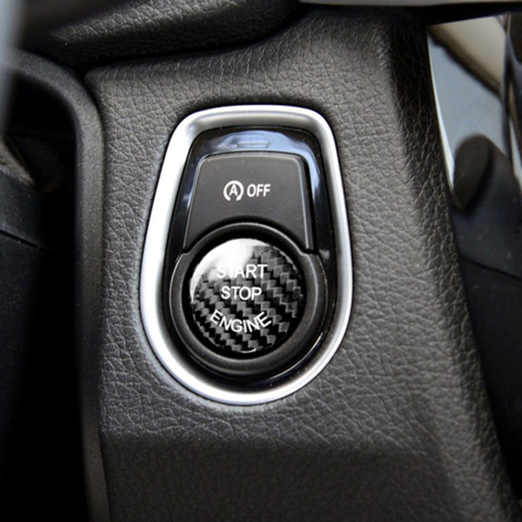 Car Carbon Fiber Engine Start Button Decoration Cover Trim for BMW E Chassis (Black) - Decoration Rings by PMC Jewellery | Online Shopping South Africa | PMC Jewellery | Buy Now Pay Later Mobicred