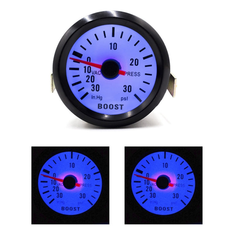 52mm 12V Universal Car Modified LED Blue Light Turbo Boost Gauge - Clocks & Car Meters by PMC Jewellery | Online Shopping South Africa | PMC Jewellery