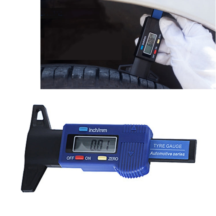0-25mm Electronic Digital Tread Plan Refinding Rounds Refinding Outcome Exists Tread Tablets Type Gauge Depth Vernier Caliper Measuring Tools(Blue) - Electronic Test by PMC TechLife | Online Shopping South Africa | PMC TechLife | Buy Now Pay Later Mobicred