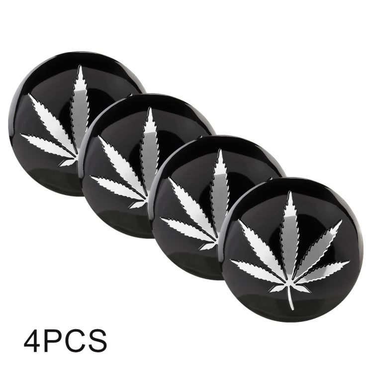 4 PCS Car-Styling Silver Leaves Pattern Metal Wheel Hub Decorative Sticker, Diameter: 5.8cm - Decorative Sticker by PMC TechLife | Online Shopping South Africa | PMC TechLife