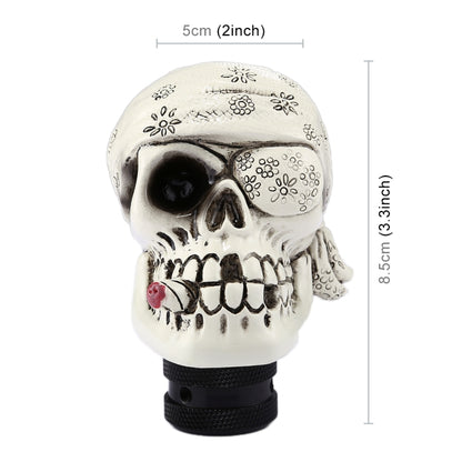 Pirate Skull Shaped Universal Vehicle Car Shifter Cover Manual Automatic Gear Shift Knob (White) - Shift Knob by PMC Jewellery | Online Shopping South Africa | PMC Jewellery | Buy Now Pay Later Mobicred