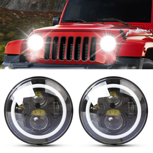 2 PCS 7 inch IP68 Waterproof 6500K 75W LED Headlight Hi/Lo Beam Driving Lamp for Jeep Wrangler JK TJ LJ - Work Lights by PMC Jewellery | Online Shopping South Africa | PMC Jewellery | Buy Now Pay Later Mobicred