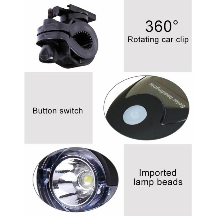 3W 240LM USB Solar Energy Motorcycle / Bicycle Front Light (White) - Headlights by PMC TechLife | Online Shopping South Africa | PMC TechLife | Buy Now Pay Later Mobicred