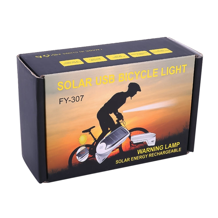 3W 240LM USB Solar Energy Motorcycle / Bicycle Front Light (White) - Headlights by PMC TechLife | Online Shopping South Africa | PMC TechLife | Buy Now Pay Later Mobicred