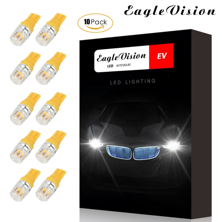 10 PCS T10 2W 100LM IP67 LEDs Bulbs Prismatic Shape Car Lens Decoder Mini Lamps DC 12V, with 2LEDs SMD-5730 Lamps (Amber) - LED Headlamps by PMC Jewellery | Online Shopping South Africa | PMC Jewellery | Buy Now Pay Later Mobicred