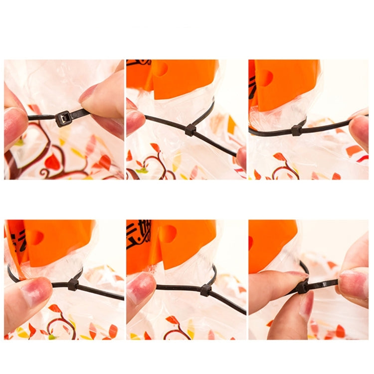 100pcs /Pack 8mm*200mm Nylon Cable Ties(Black) - Booster Cable & Clip by PMC TechLife | Online Shopping South Africa | PMC TechLife