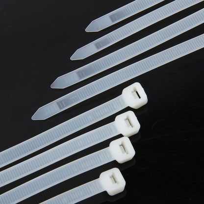 100pcs /Pack 8mm*200mm Nylon Cable Ties(White) - Booster Cable & Clip by PMC Jewellery | Online Shopping South Africa | PMC Jewellery | Buy Now Pay Later Mobicred