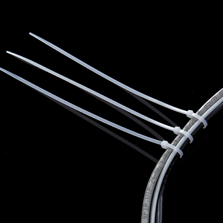100pcs /Pack 8mm*200mm Nylon Cable Ties(White) - Booster Cable & Clip by PMC TechLife | Online Shopping South Africa | PMC TechLife | Buy Now Pay Later Mobicred
