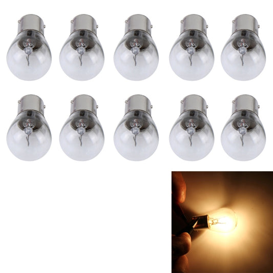 10 PCS 1156/BA15S 3W Car Turn Light with Glass Shell, DC 12V(Warm White) - Arrow Turn Lights by PMC Jewellery | Online Shopping South Africa | PMC Jewellery