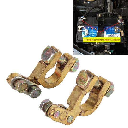 2 PCS Brass Positive and Negative Car Battery Connectors Terminals Clamps Clips, Inner Diameter: 1.2cm - Booster Cable & Clip by PMC Jewellery | Online Shopping South Africa | PMC Jewellery