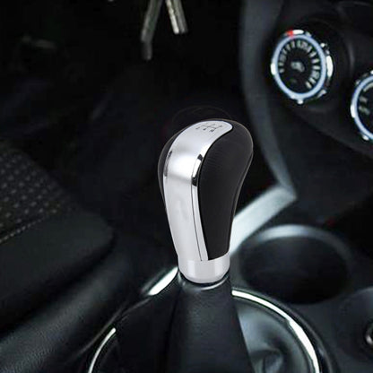 Universal Car Leather Metal Gear Shift Knob Modified Car Auto Transmission Shift Lever Knob(Silver) - Shift Knob by PMC Jewellery | Online Shopping South Africa | PMC Jewellery | Buy Now Pay Later Mobicred