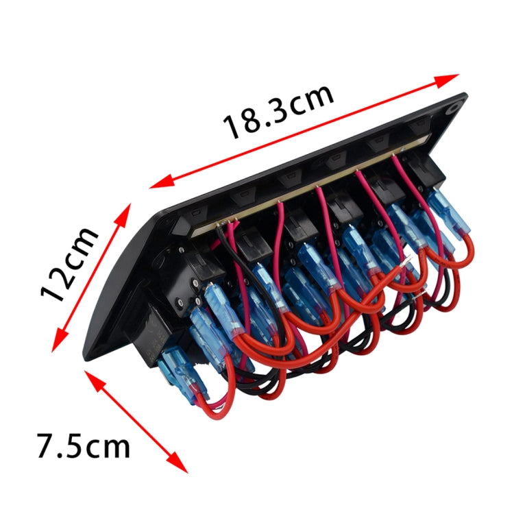3Pin 6 Way Switches Combination Switch Panel with Light and Projector Lens for Car RV Marine Boat - Car Switches by PMC TechLife | Online Shopping South Africa | PMC TechLife
