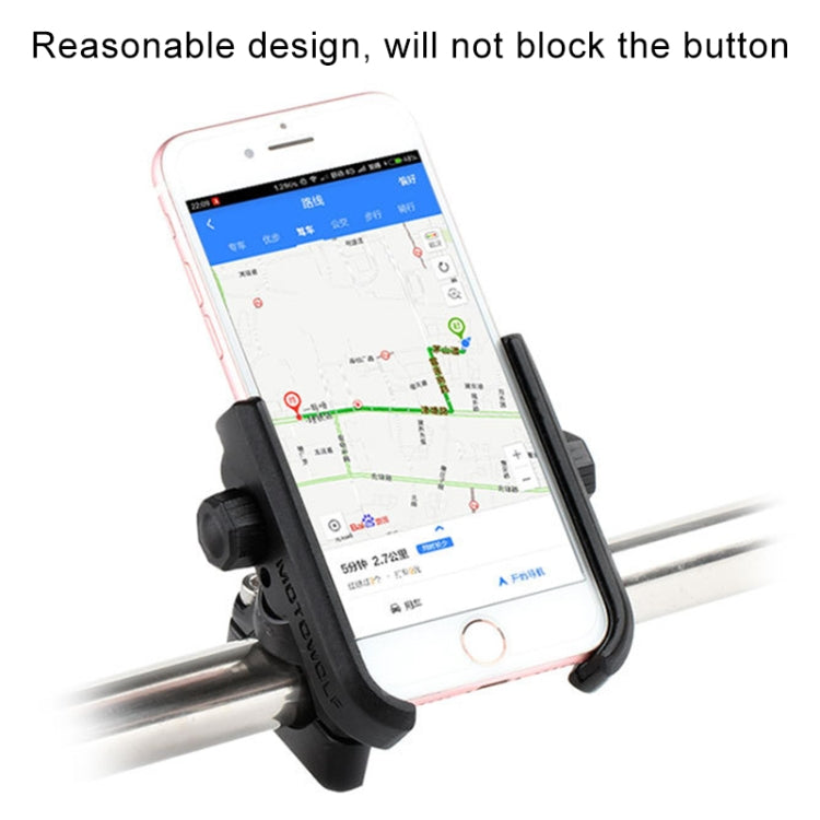Motorcycle Handlebar Aluminum Alloy Phone Bracket, Suitable for 4-6 inch Device(Black) - Holder by PMC TechLife | Online Shopping South Africa | PMC TechLife | Buy Now Pay Later Mobicred