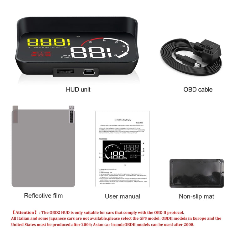 M10 3.5 inch Universal Car OBD2 HUD Vehicle-mounted Head Up Display (Yellow) - Head Up Display System by PMC TechLife | Online Shopping South Africa | PMC TechLife | Buy Now Pay Later Mobicred