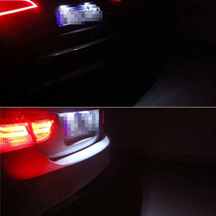 2 PCS License Plate Light with 18  SMD-3528 Lamps for Audi���2W 120LM, DC12V (White Light) - License Plate Lights by PMC TechLife | Online Shopping South Africa | PMC TechLife | Buy Now Pay Later Mobicred