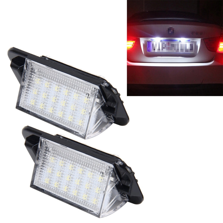 2 PCS License Plate Light with 18  SMD-3528 Lamps for BMW E36(1992-1998)，2W 120LM,6000K, DC12V (White Light) - License Plate Lights by PMC Jewellery | Online Shopping South Africa | PMC Jewellery | Buy Now Pay Later Mobicred