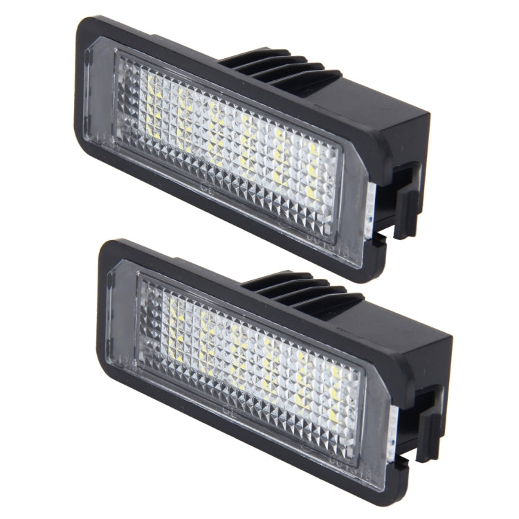 2 PCS License Plate Light with 18  SMD-3528 Lamps for Volkswagen,2W 120LM,6000K, DC12V(White Light) - License Plate Lights by PMC Jewellery | Online Shopping South Africa | PMC Jewellery